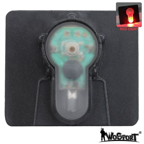 Luce di Segnalazione Rossa WoSport aggancio su Velcro Nero 