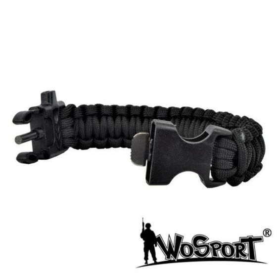 Braccialetto Survival 3 in 1 - Nero - WoSport (WO-SL42B)