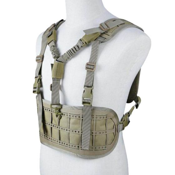 Gilet tattico low profile chest ring  one-point Tan  WOSPORT 