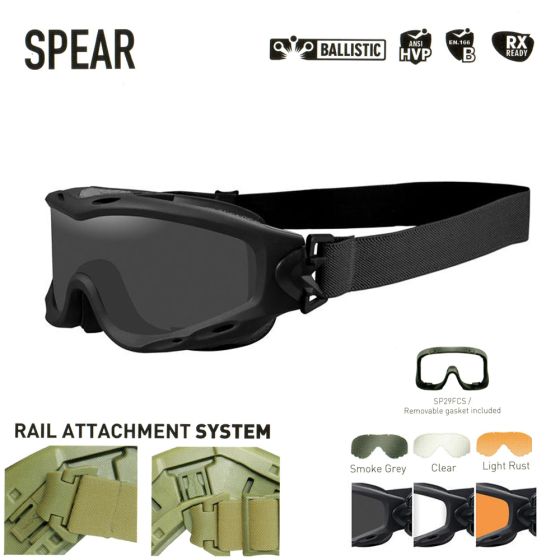Maschera Occhiali Balistici MOD. Spear 3 Lenti Nero Wiley X