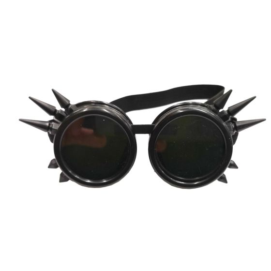 Occhiali regolabili in stile STEAMPUNK con punte nere laterali e lenti nere